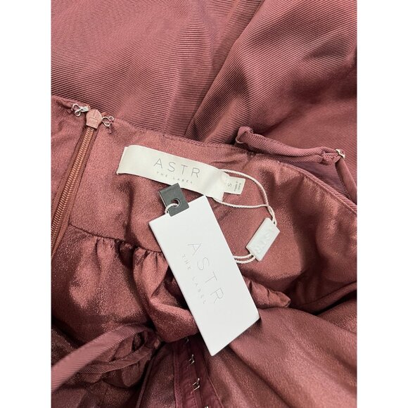 ASTR The Label Bustier Bubble Hem Mini Dress in Merlot - Picture 5 of 5